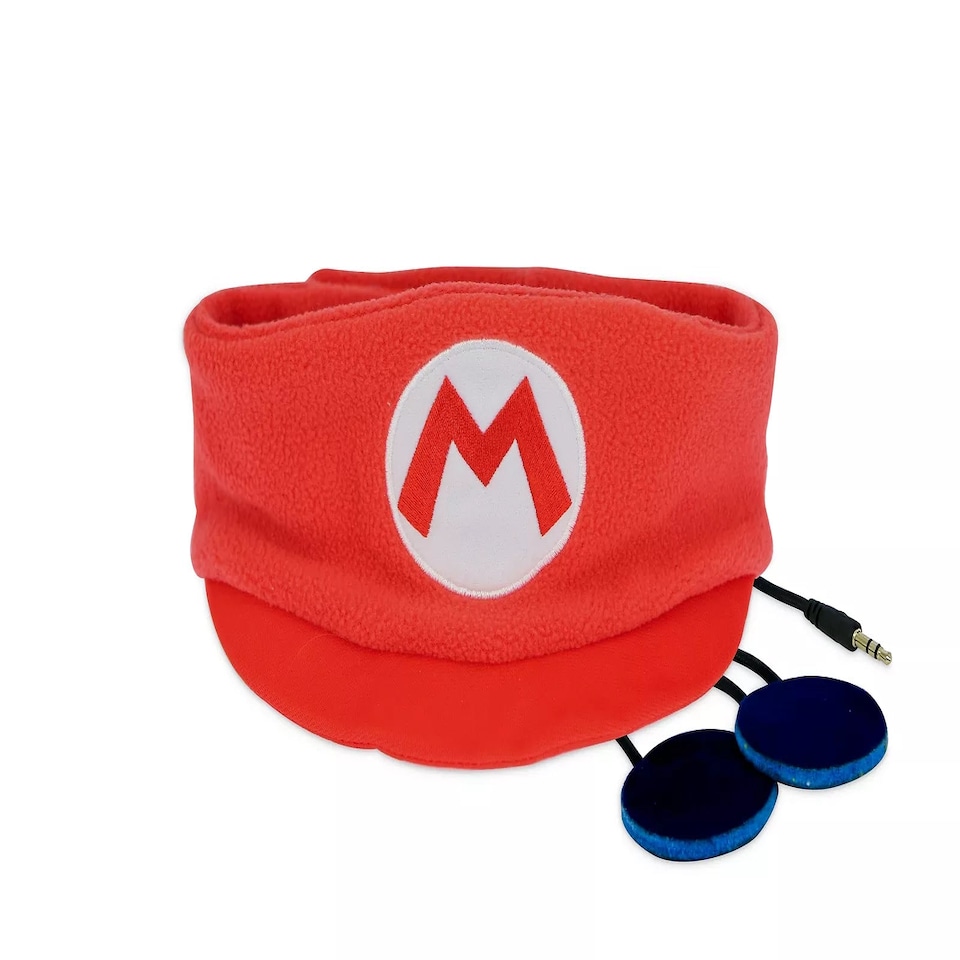 image 1 of Super Mario Kid's Fleece Audio Band Washable Wired Headphones | Red