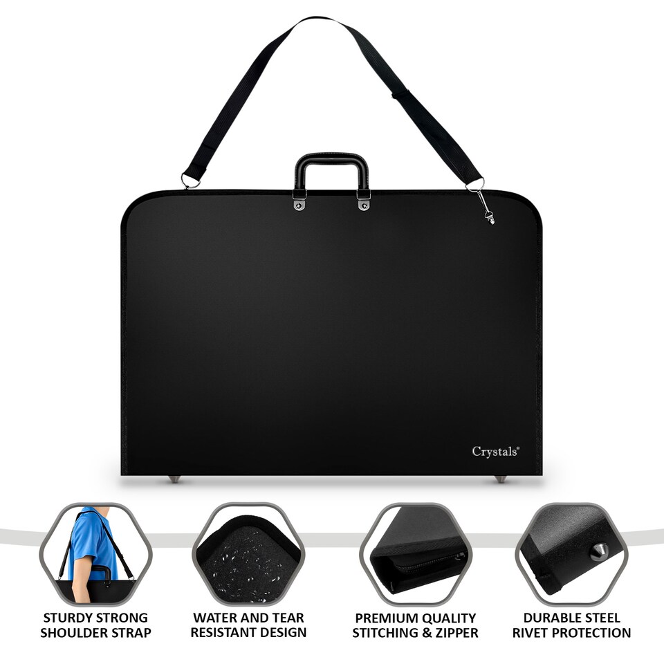 image 1 of A2 Art Work Picture Painting Folder Bag Water Proof Portfolio Design Black