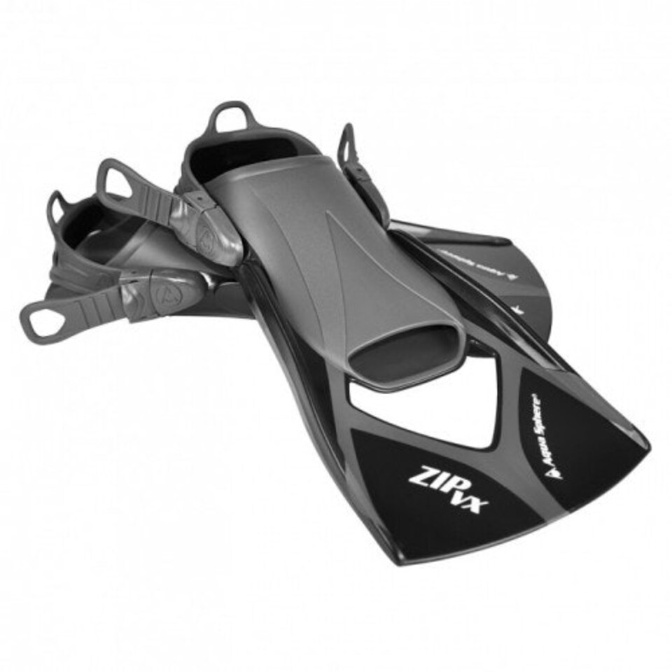 Aquasphere Zip VX Training Diving Fins - Black/Grey - S