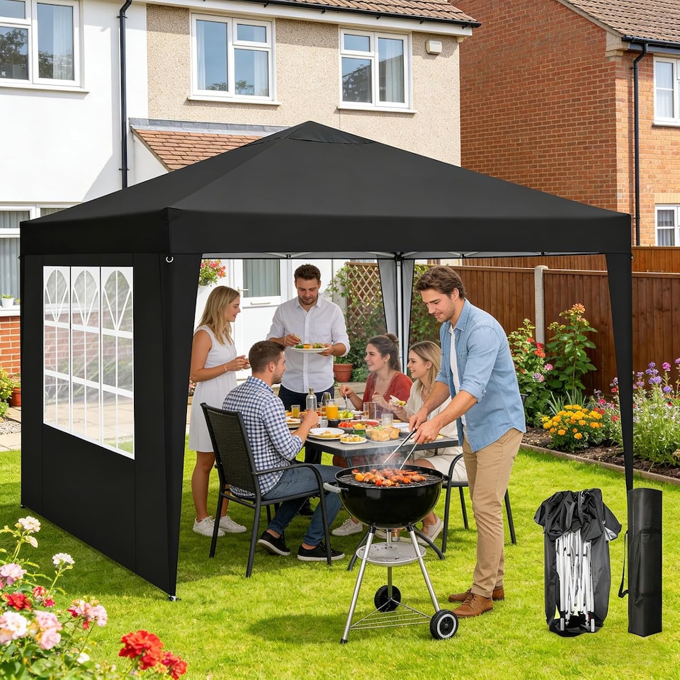image 1 of Rattantree Pop Up Gazebo Canopy Tent 3x3m Waterproof Outdoor Shelter