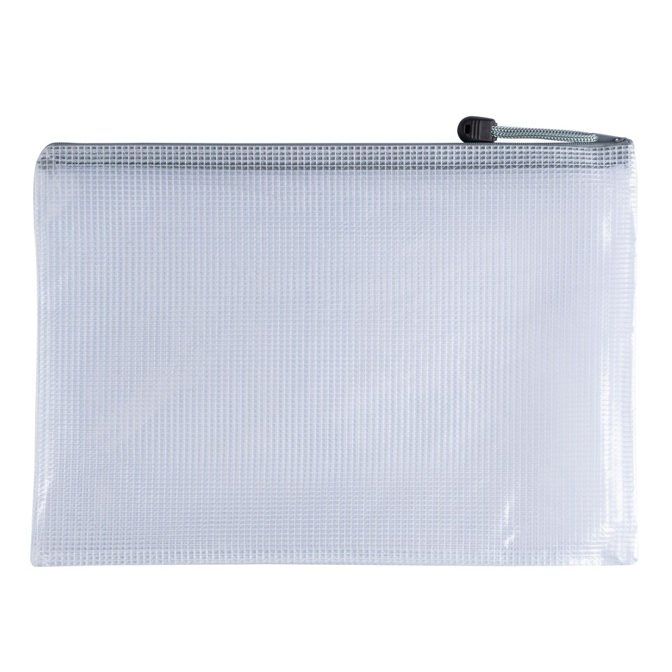 image 1 of Pack of 12 A4 Grey PVC Mesh Zip Bags