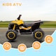 image 3 of HOMCOM 12V Electric Quad Bikes for Kids Ride On Car ATV Toy for 3-5 Years Yellow | Yellow | Yellow