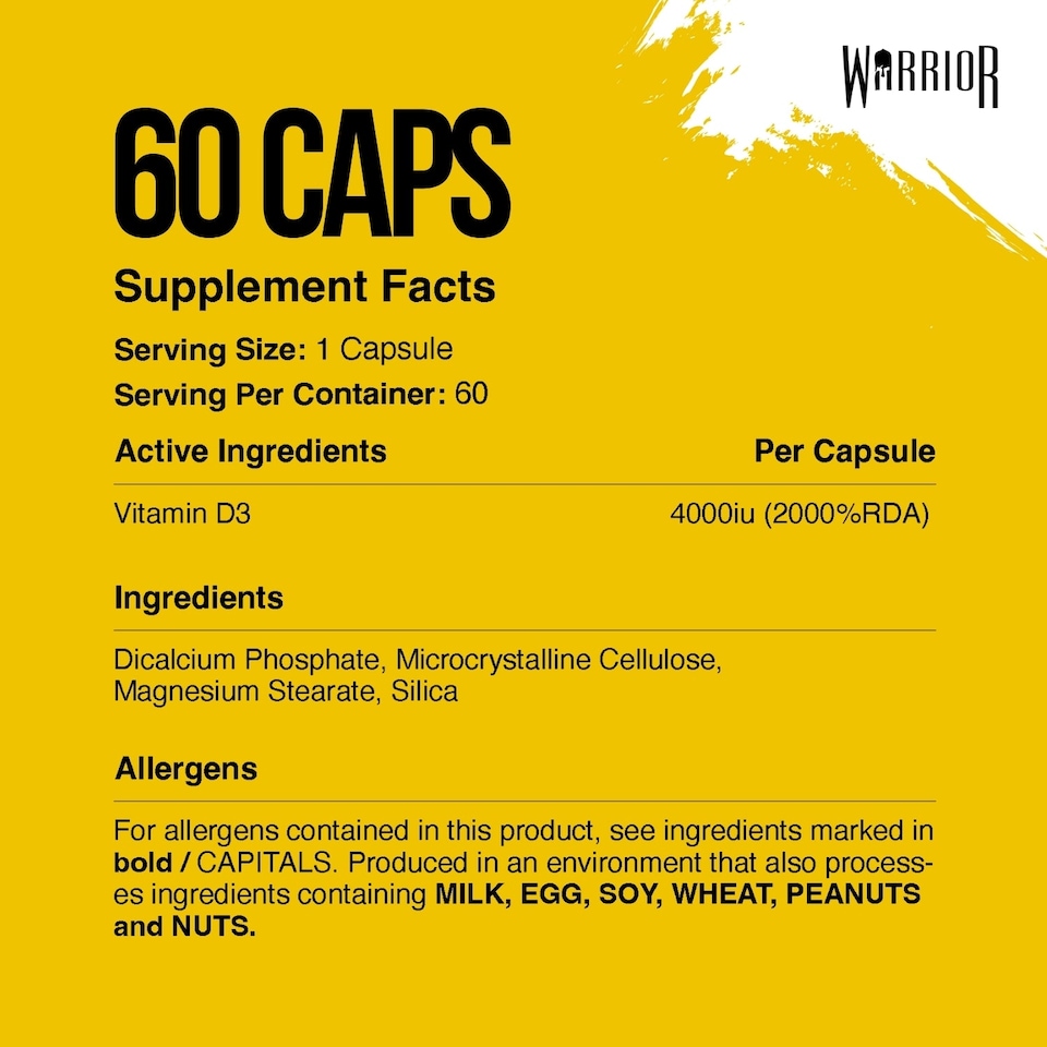 image 1 of Warrior Vitamin D3 - 60 tabs