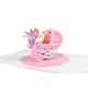 image 3 of Pink Baby Girl Carriage and Fairy 3D Pop Up Baby Shower Greeting Card