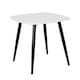 image 7 of Aspen White 80cm Square Dining Table with 2 Upholstered Cord Fabric Diamond Stitch Chairs - Compact Modern Dining Set | Grey | White | One Size | 1