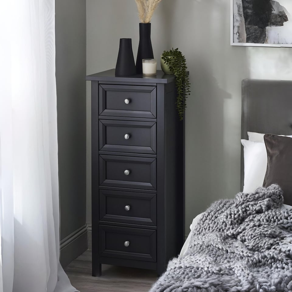 image 1 of Premium Solace 5 Drawer Tall Chest - Anthracite