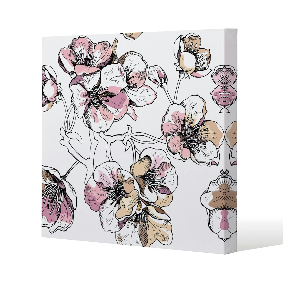 image 1 of Flower Illustration (Canvas Print) 46 x 46 x 4cm