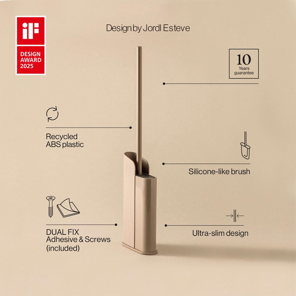 image 1 of COSMIC Silicone Toilet Brush, Floor or Self-Adhesive Copper PVD, Flat Collection