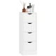 image 1 of HOMCOM 4-Drawer Bathroom Cabinet, Freestanding Narrow Cabinet, White | White