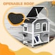 image 8 of PawHut Wooden Cat House Cat Cave Pet Shelter Condos Outdoor Grey