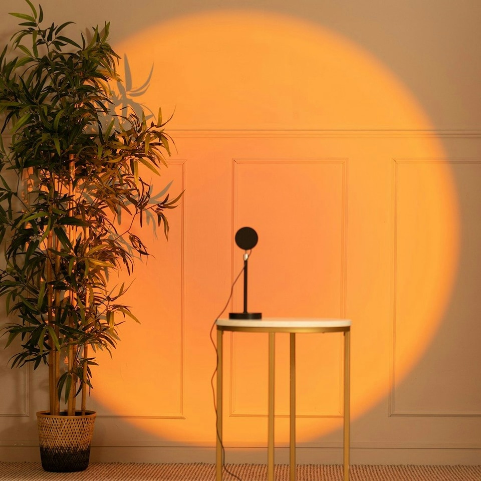 image 1 of ValueLights Sunset Gifting Polished Black Illuminated Decoration and Integrated LED .31W Multicolour 1300K Bulb