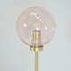 image 2 of ValueLights Frenchie Pink Tinted Glass Globe Gold Stem Table Lamp with LED Bulb