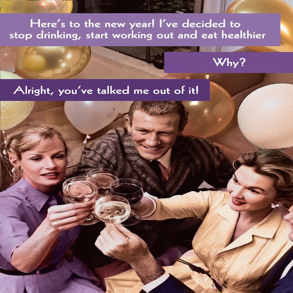 image 1 of I've Decided To Stop Drinking And Start Working Out... - Funny New Year's Card