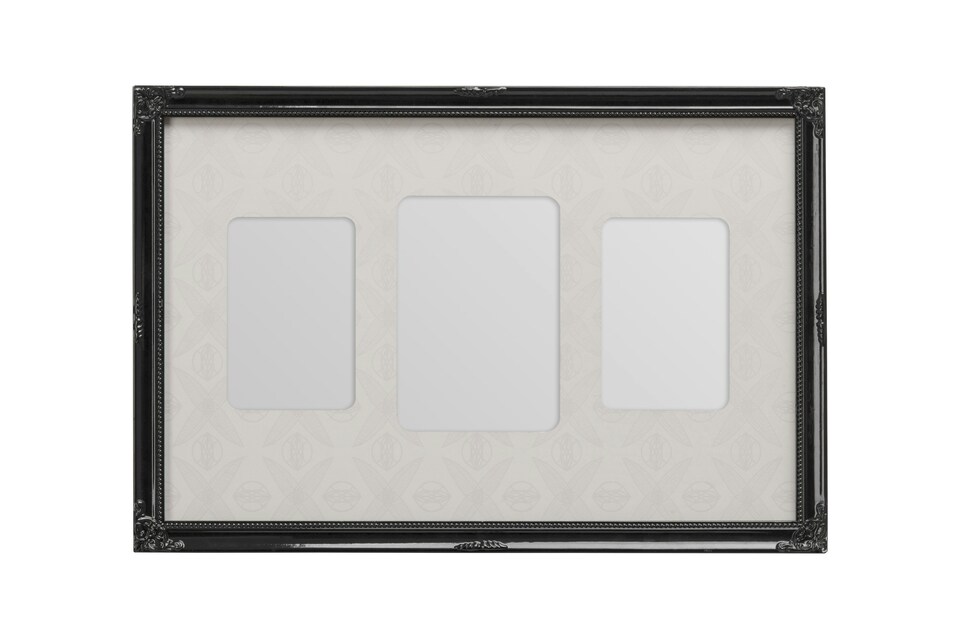 image 1 of Elegant Black 3 Multi Photo Frame,Durable Polyresin Multi-Image Display,3-Slot Picture Frame for Wall Decor | Black | One Size