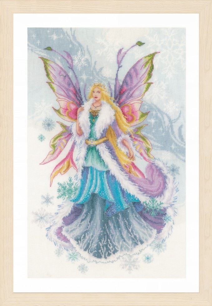 Lanarte Counted Cross Stitch Kit Fantasy Winter Elf Fairy Linen