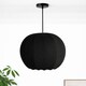 image 3 of CGC Lila Black Rounded Ribbed Stretch Cotton Lampshade