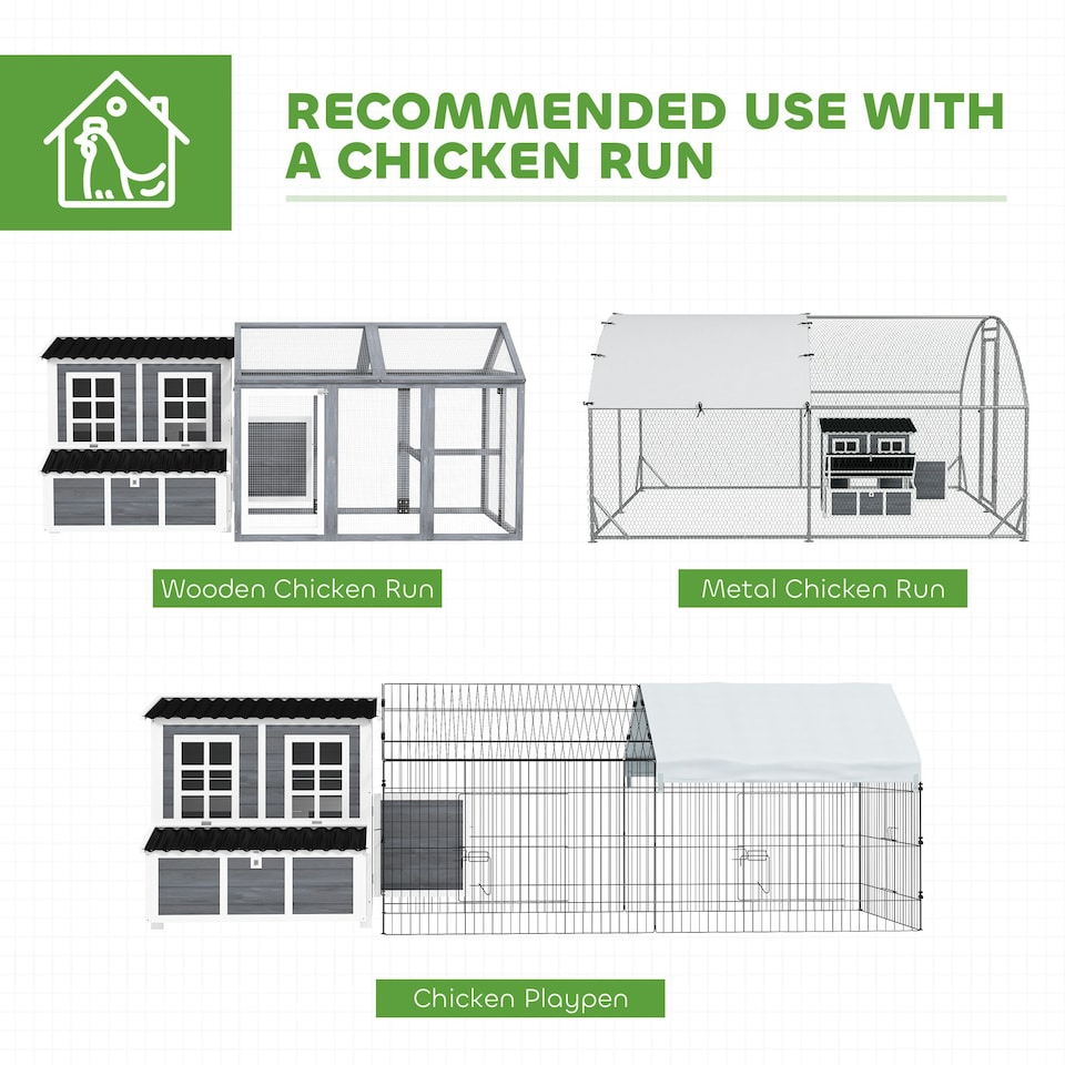image 1 of PawHut Wooden Chicken Coop w/ Nesting Box for 4-6 Chickens, 100 x 86 x 100cm