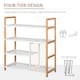 image 4 of HOMCOM 4-Tier Shoe Rack Simple Home Storage w/ Wood Frame Boot Compartment Home