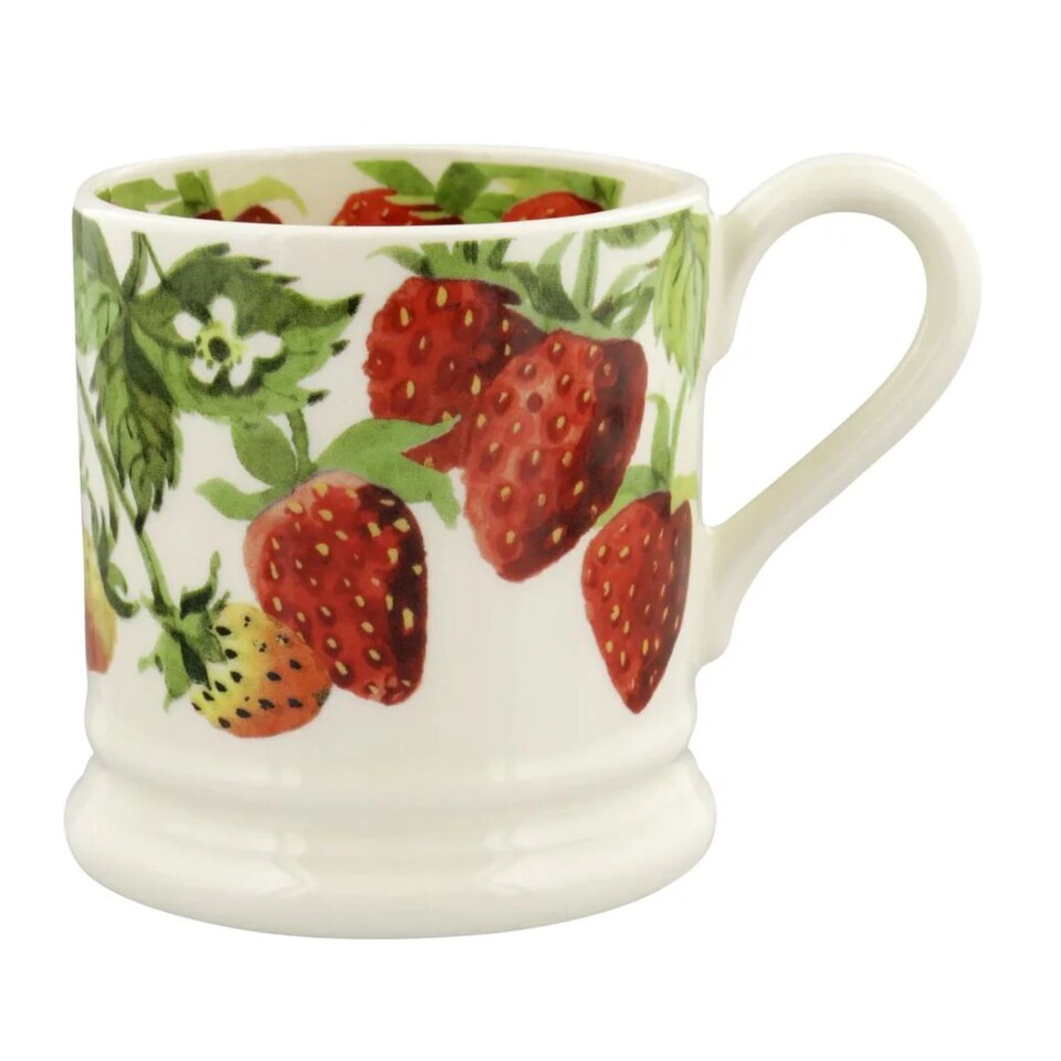 image 1 of Mug: 1 x 300ml Emma Bridgewater Strawberries 1/2 Pint Mug, Ceramic | White | 1