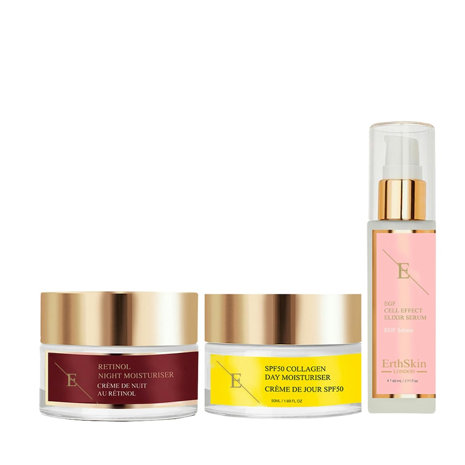 Spf 50 Collagen Day Cream 50ml + Retinol Night Moisturiser 50ml +Egf Cell Effect Serum 60ml
