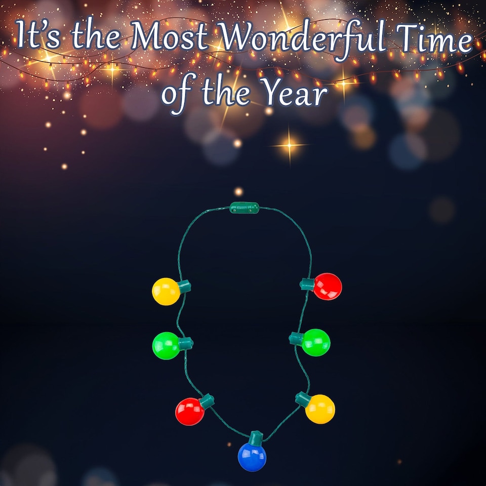image 1 of PMS Christmas LED Bulb Necklace, One Size, Multicoloured