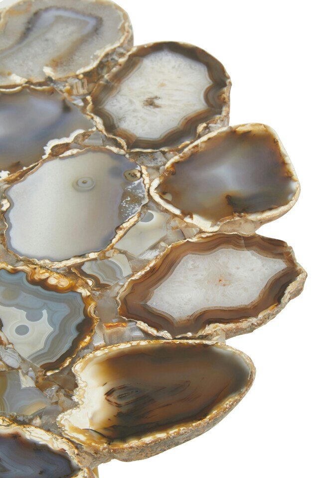 image 1 of Jaipur Side Table with Agate Top | Gold
