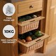 image 2 of 3 x Pull Out Wicker Kitchen Baskets 400mm Brown