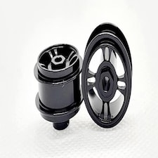 Staffs Slot Cars 4 Spoke Modern Black Alloy Wheels 15.8 x 8.5mm x 2 Staffs 45