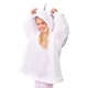 image 1 of Dreamscene Kids Unicorn Oversized Sherpa Fleece Hoodie Blanket White