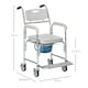 image 3 of HOMCOM Personal Mobility Assist Waterproof Shower Commode Wheelchair Grey Grey