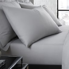 Serene Plain Dyed Pair of Housewife Pillowcases Silver