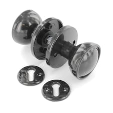 Securit Plastic Mortice Knob Set - Black - 60mm