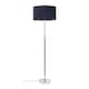 image 1 of ValueLights Silver Floor Lamp with Large Navy Blue Shade | Blue