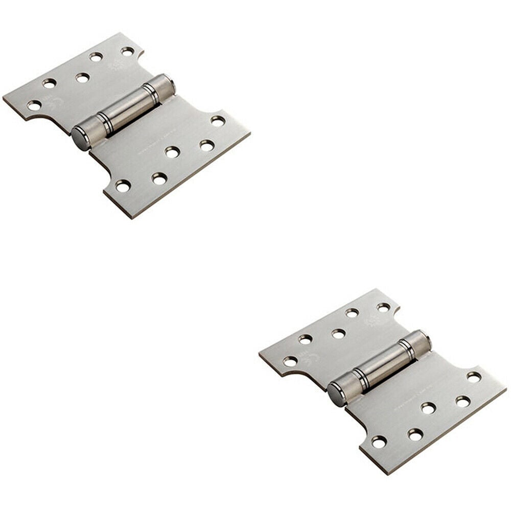 2x PAIR 101.6 x 127 x 3mm Parliament Hinge Satin Stainless Steel Internal Door