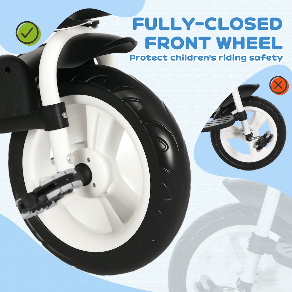 image 1 of HOMCOM 6 in 1 Kids Trike for 1-5 Years, Toddler Tricycle Folding Bike with Parent Handle, Reversible Seat, Storage Basket, Canopy, 5-point Seat Harness, Dark Blue