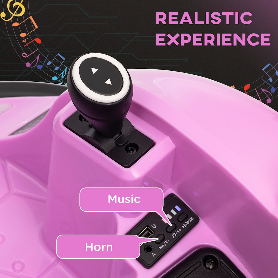 image 1 of AIYAPLAY 360° Rotation 12V Kids Bumper Car w/ Remote Control | Pink