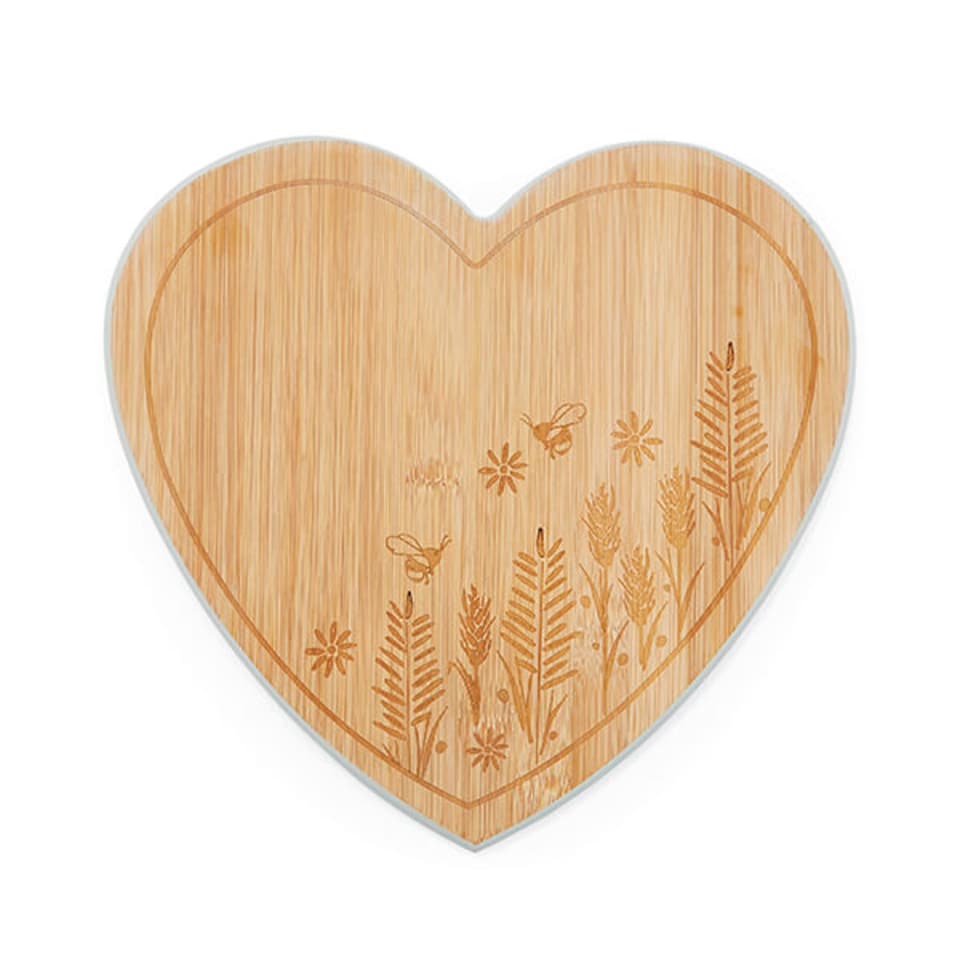 image 1 of Cooksmart Homestead Bamboo Heart Shaped Board