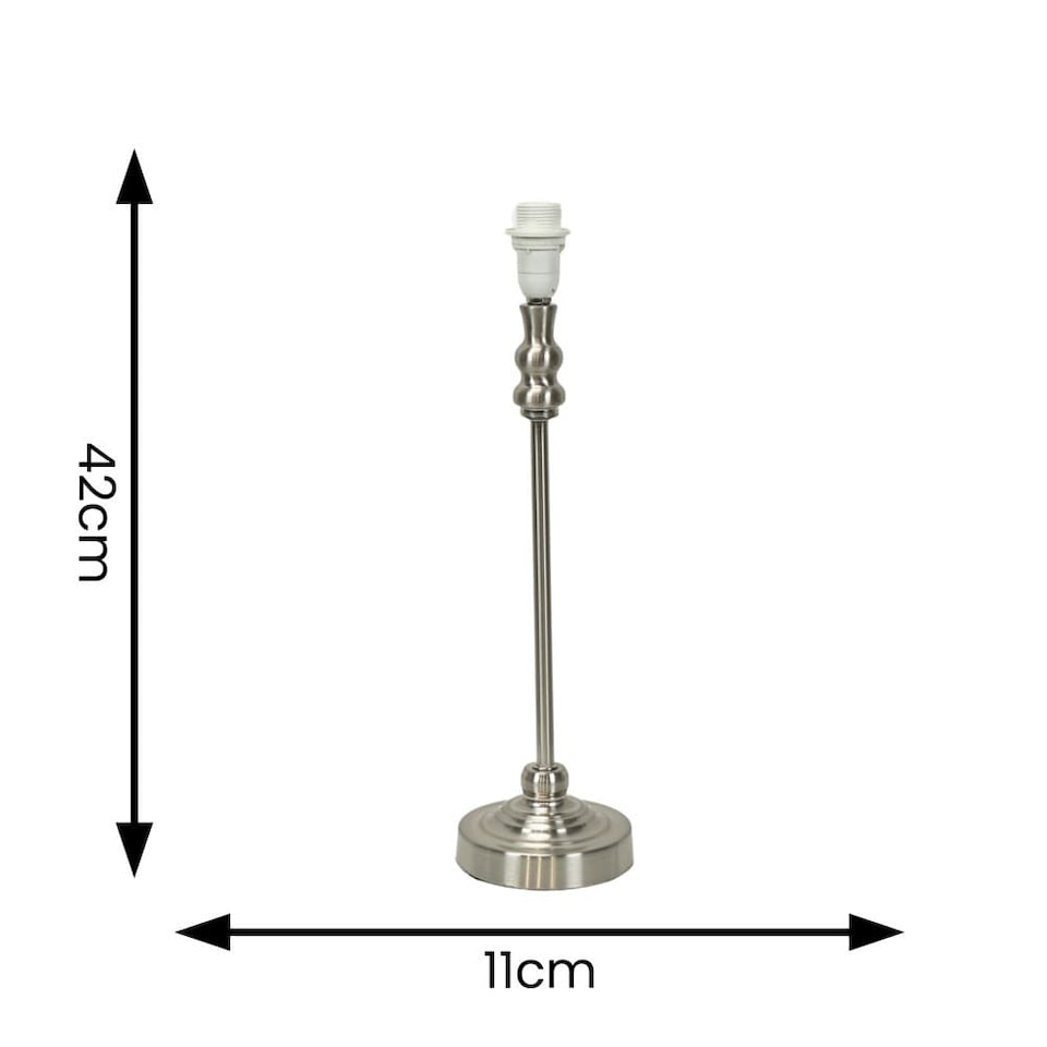 image 1 of ValueLights Maggie Chrome Candlestick Table Lamp Base | Silver