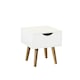 image 2 of Bedside Table Nightstand Compact Design White | 2 Drawer