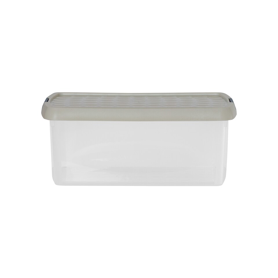 image 1 of Wham Clip 5x 10.5L Rectangular Plastic Storage Boxes with Clip Lock Lids. Ideal for Home, Office, Toys & More - Clear/Stone | Cream | Stone | 5
