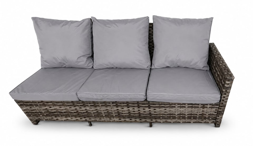 image 1 of The Maldives Grey Aluminium 9 Seat Corner Gas Firepit Rattan Dining Set