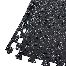 14mm Interlocking Rubber Topped EVA Foam Floor Mats - 62cm x 62cm | Black | Pack of 72