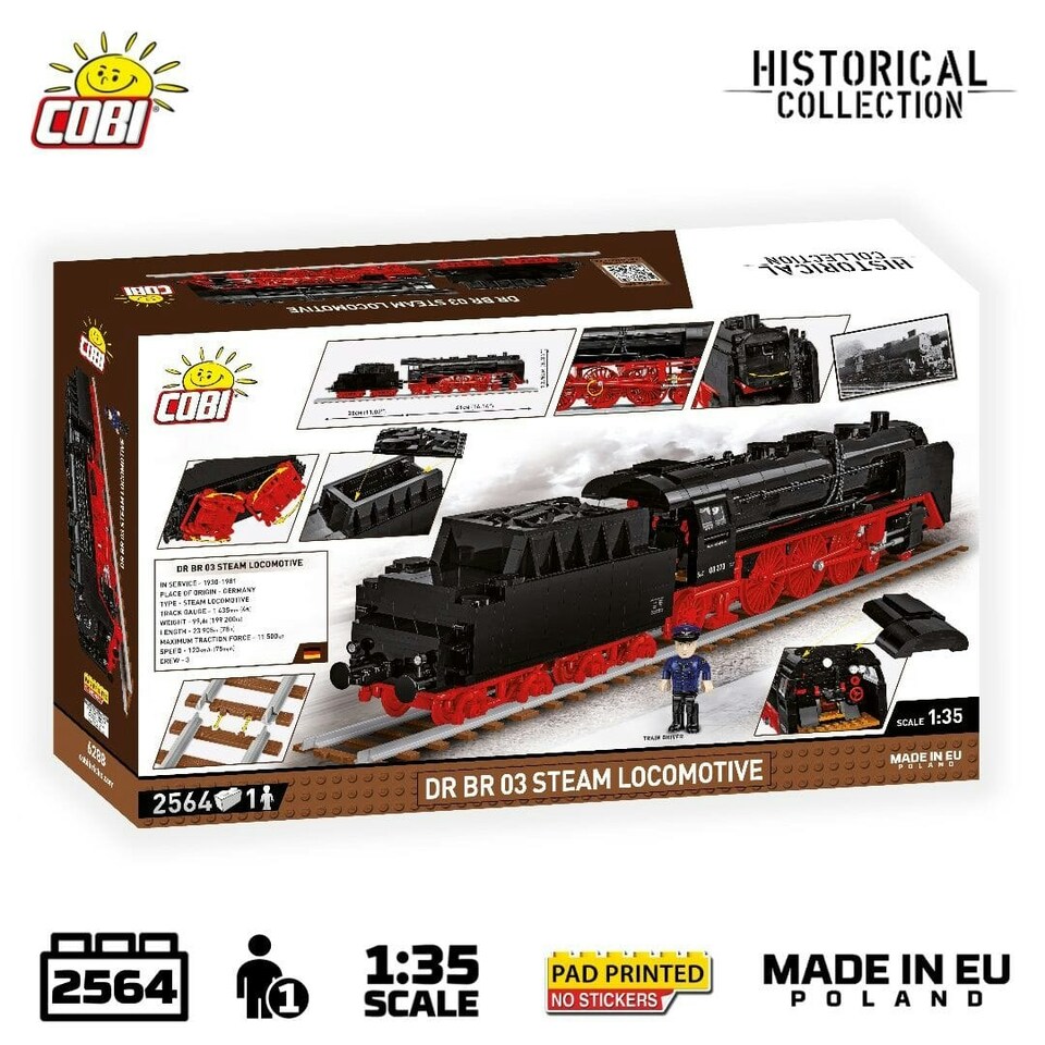 image 1 of DR BR 03 Steam Locomotive brick model - COBI 6288 - 2560 bricks