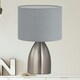 image 3 of First Choice Lighting Valentina Brushed Chrome Touch Lamp with Grey Shade Silver | Grey