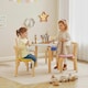 image 2 of AIYAPLAY 5 Piece Kids Table and Chairs Set, Wooden Toddler Table and Chairs Set for Playroom, Nursery, Classroom, for Arts, Crafts, Read, Draw, Aged 3-8 Years, Multicoloured