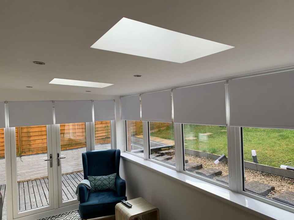 image 1 of FURNISHED Grey Roller Blackout Made to Measure Insulated Easy Fit Window Blinds | Grey | Dark Grey