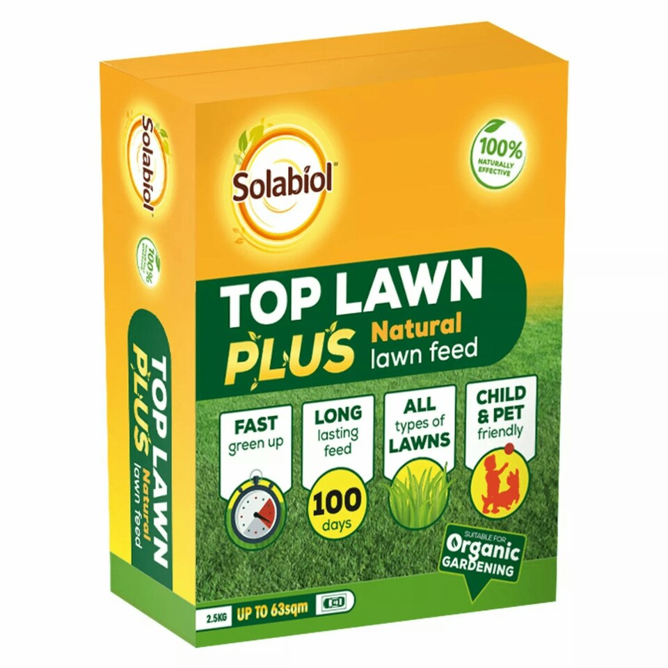 image 1 of Solabiol Top Lawn Plus Natural Organic Lawn Feed Fast Greening 2.5 Kg