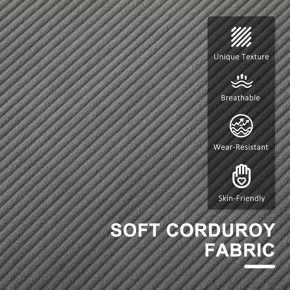 image 1 of HOMCOM Compact 2 Seater Sofa with Under Seat Storage for Small Spaces Grey | Grey | Two Seater