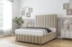 image 3 of Sloomy California Almond Coniston Divan Bed Base No Drawers With 54 Inch Floor Standing Headboard & 12 Inch Matching Footboard | Cream | Almond | Double | 1