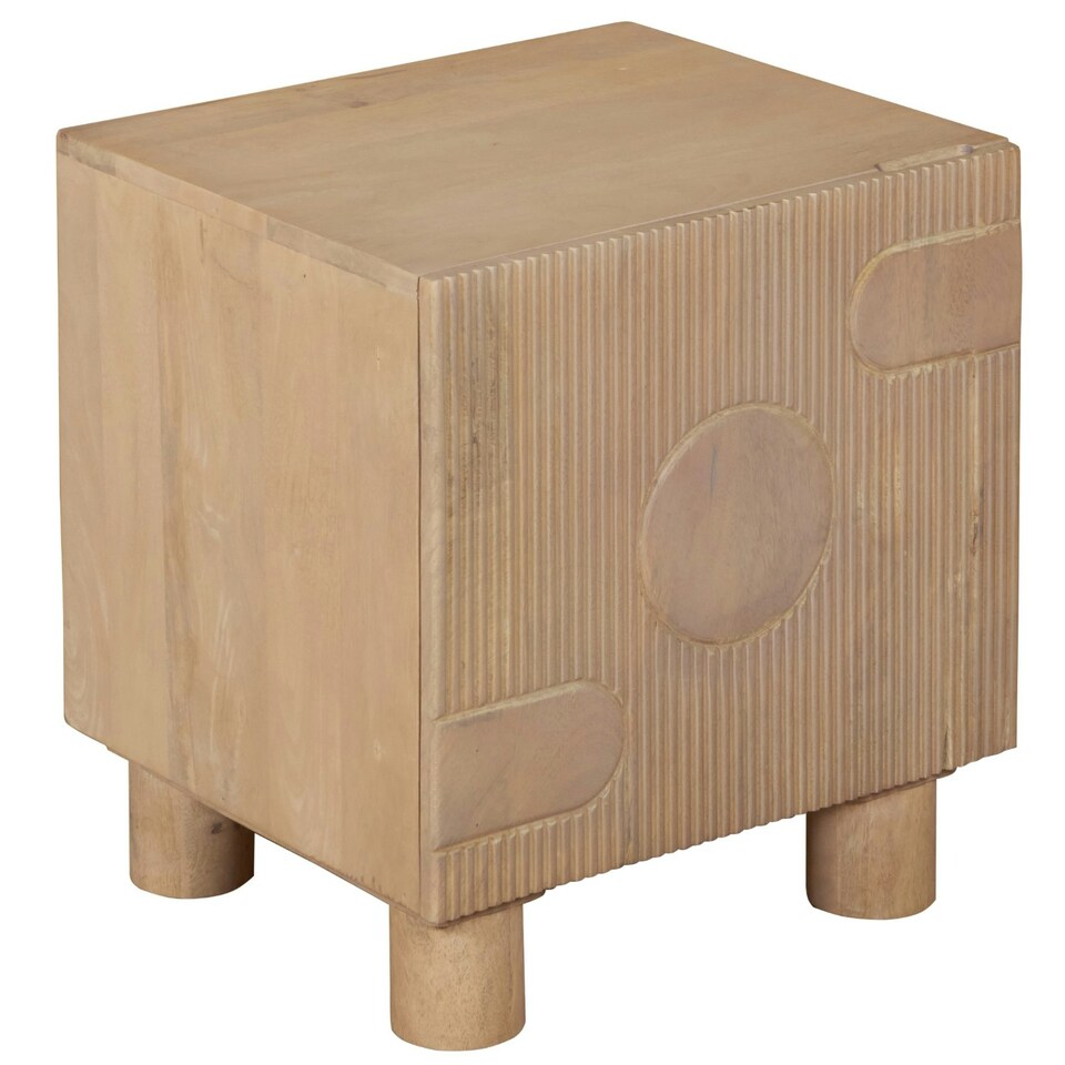 image 1 of Ajmer Solid Wood Bedside Table Brown